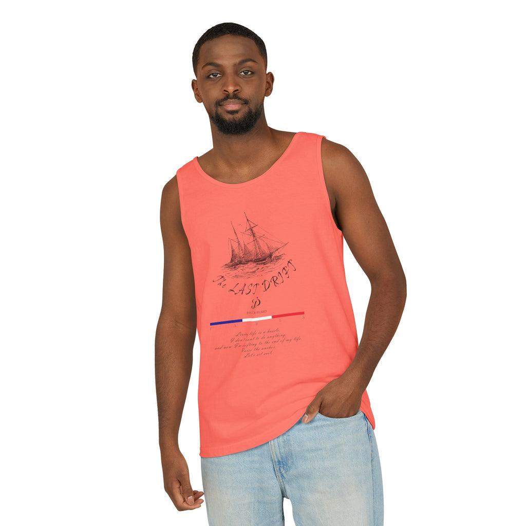 Unisex White Last Drift Cotton Garment-Dyed Tank Top