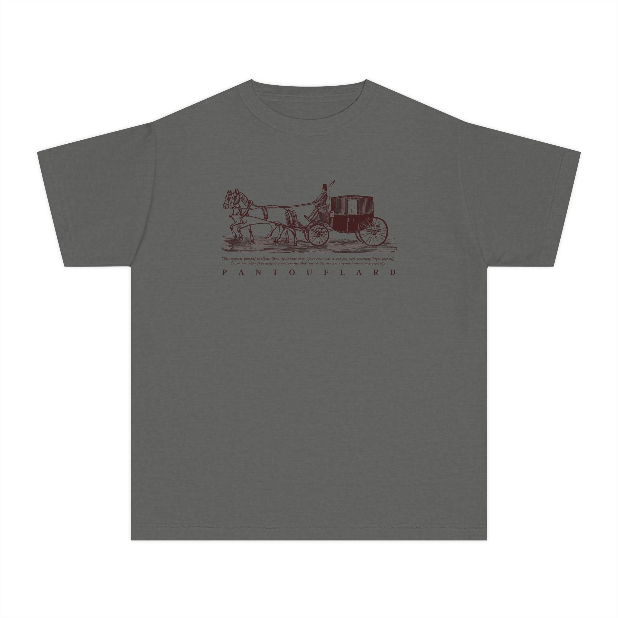Old Money Equestrian Youth Tee - The Timeless Carriage I (Comfort Colors 9018 Heritage Kids Shirt)