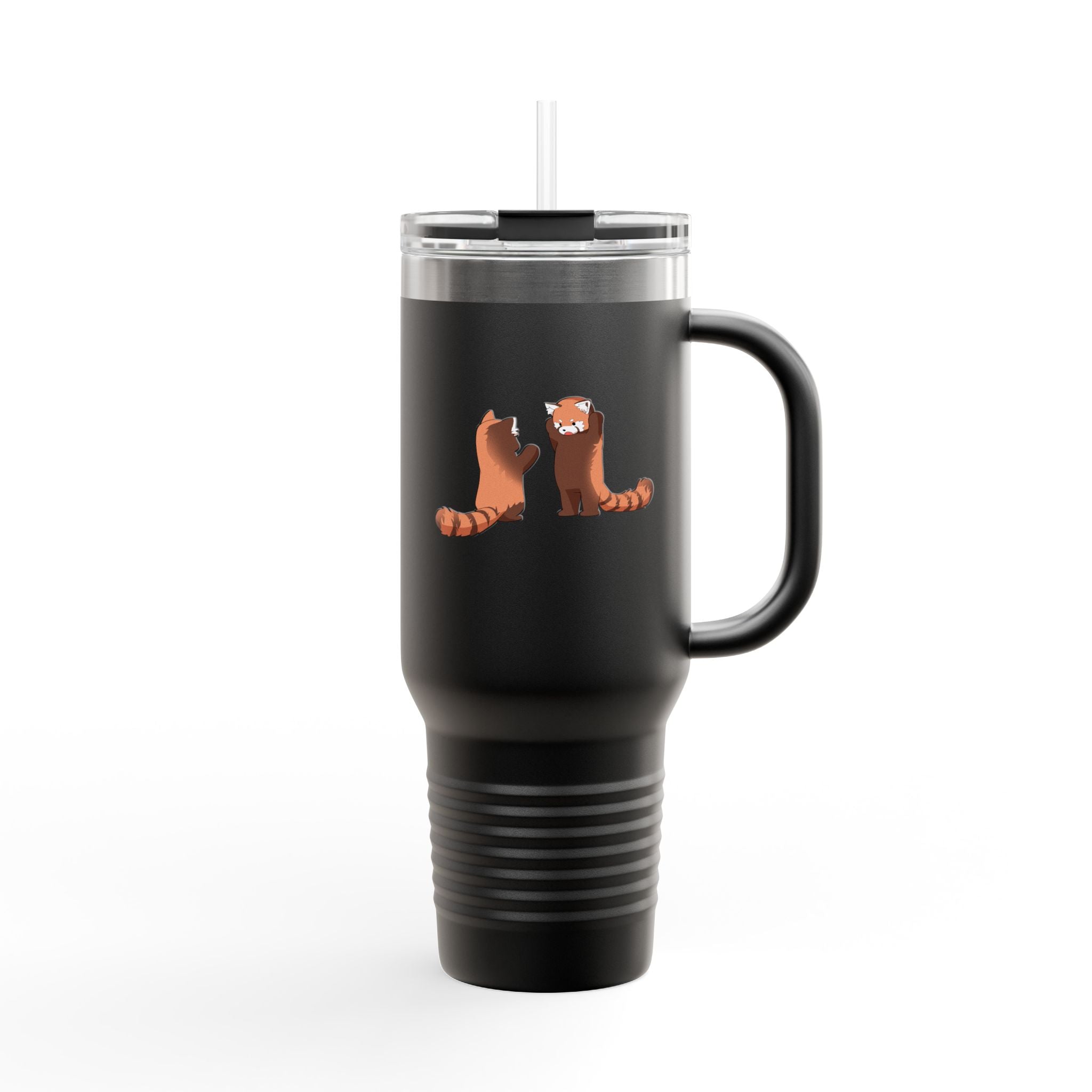 Olive Green Cute Standing Red Pandas 40oz Stainless Steel Insulated Travel Mug