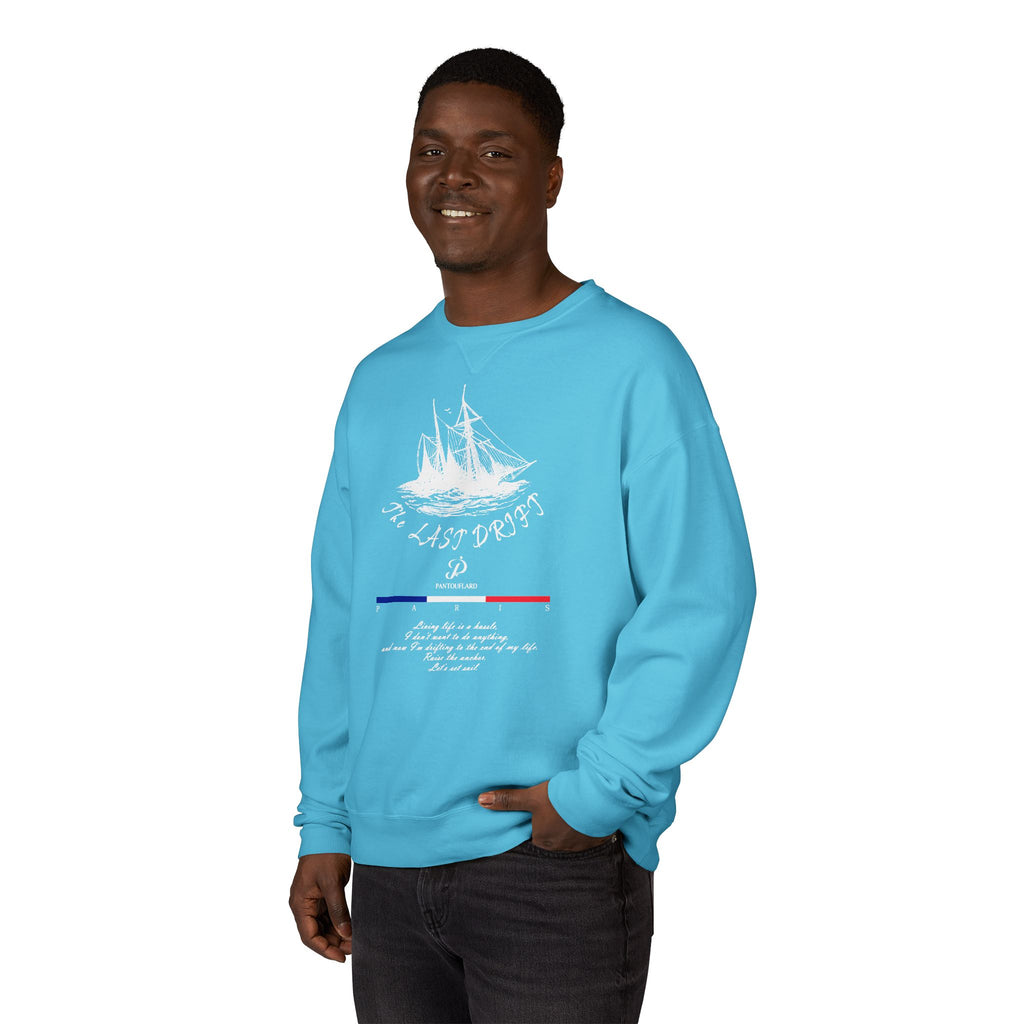 Old Money Nautical Heritage Crewneck - The Last Drift II (Paris Aesthetic Garment-Dyed Sweatshirt)