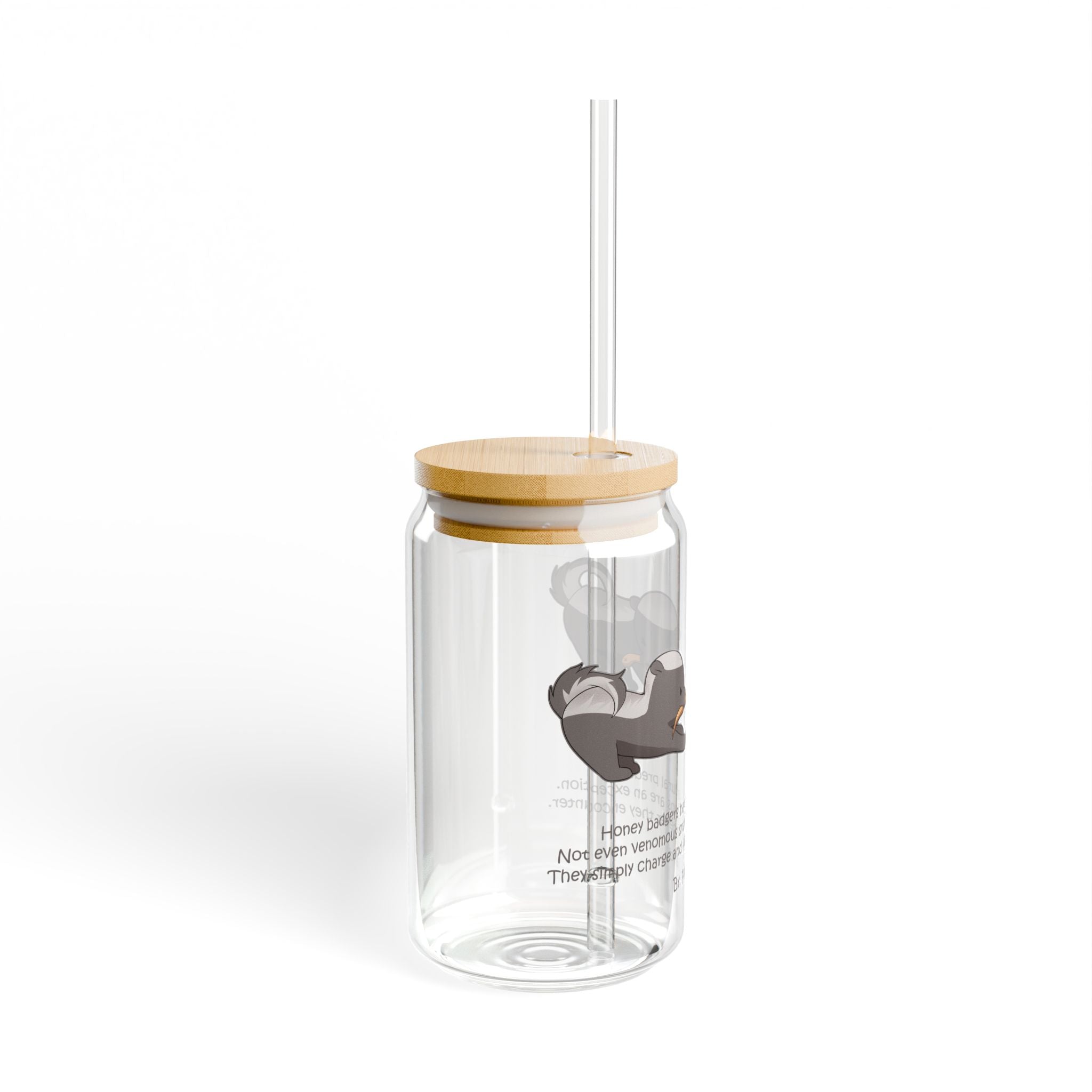 Clear Pantouflard Fearless Honey Badger Tempered Glass Sipper