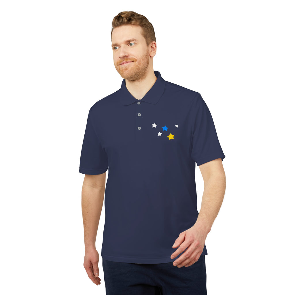 Adidas Unisex Cassiopeia Constellation Embroidered Polo - W-Shape Performance Shirt