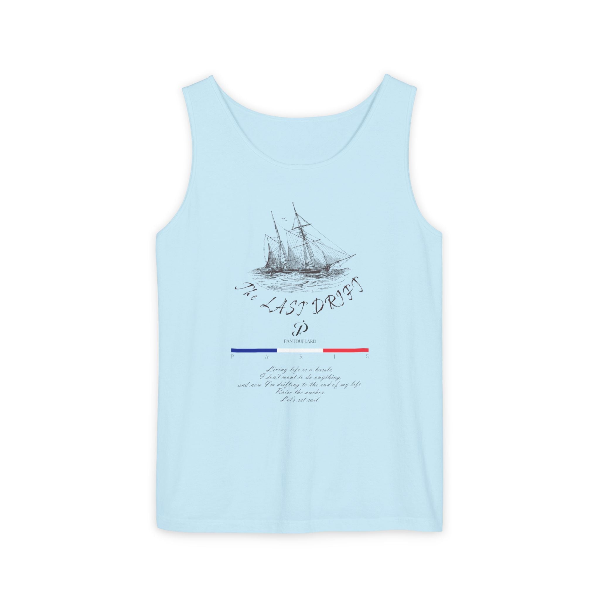 Unisex White Last Drift Cotton Garment-Dyed Tank Top
