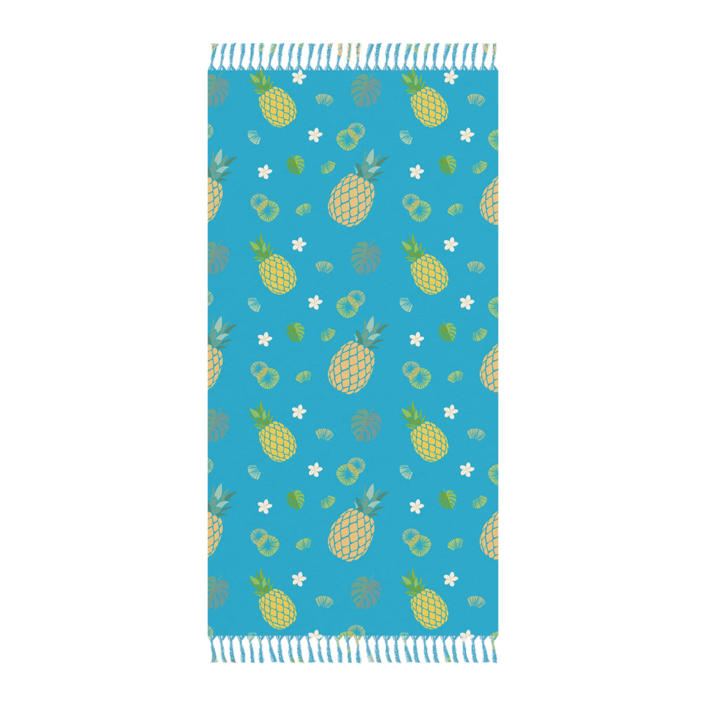 Ocean Blue Pineapple Tropical Pattern 100% Polyester Boho Beach Cloth