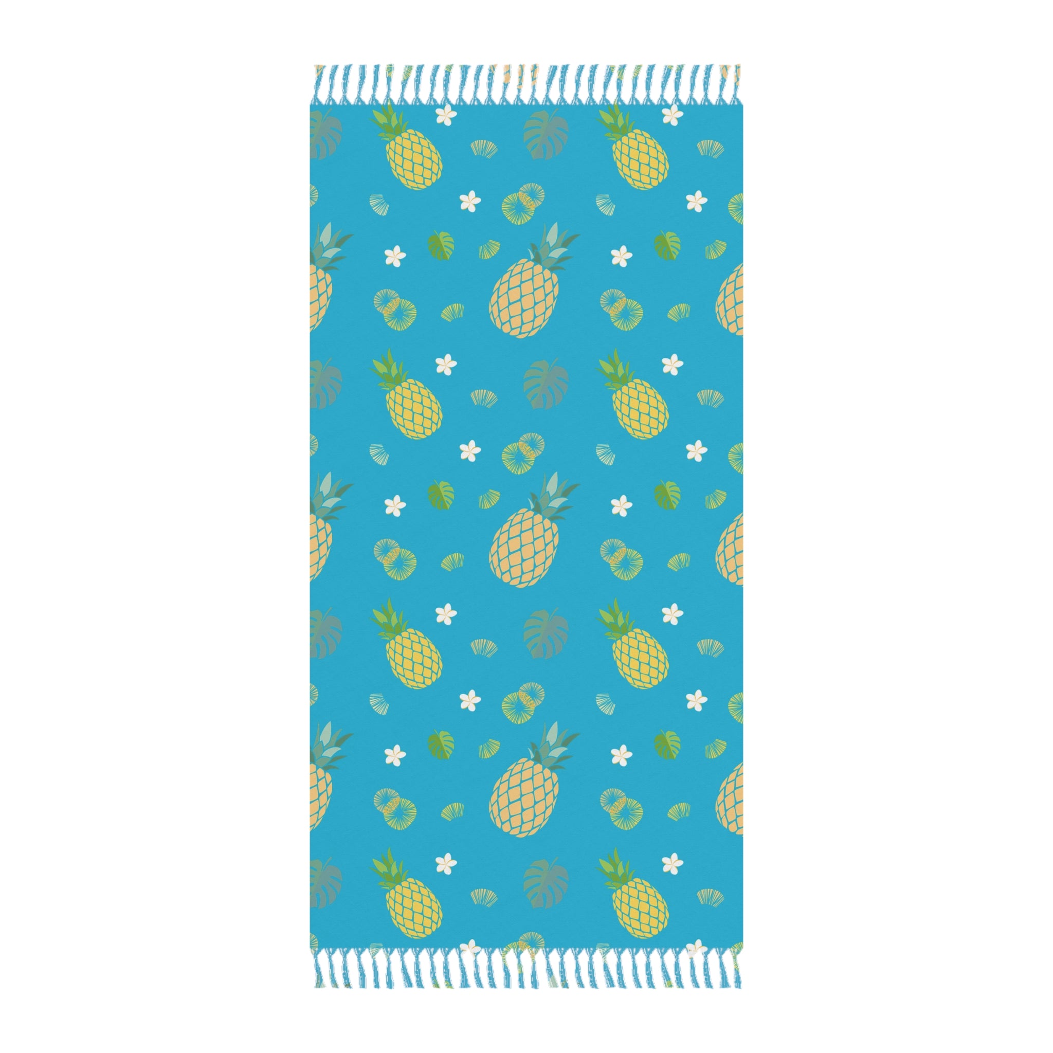 Ocean Blue Pineapple Tropical Pattern 100% Polyester Boho Beach Cloth