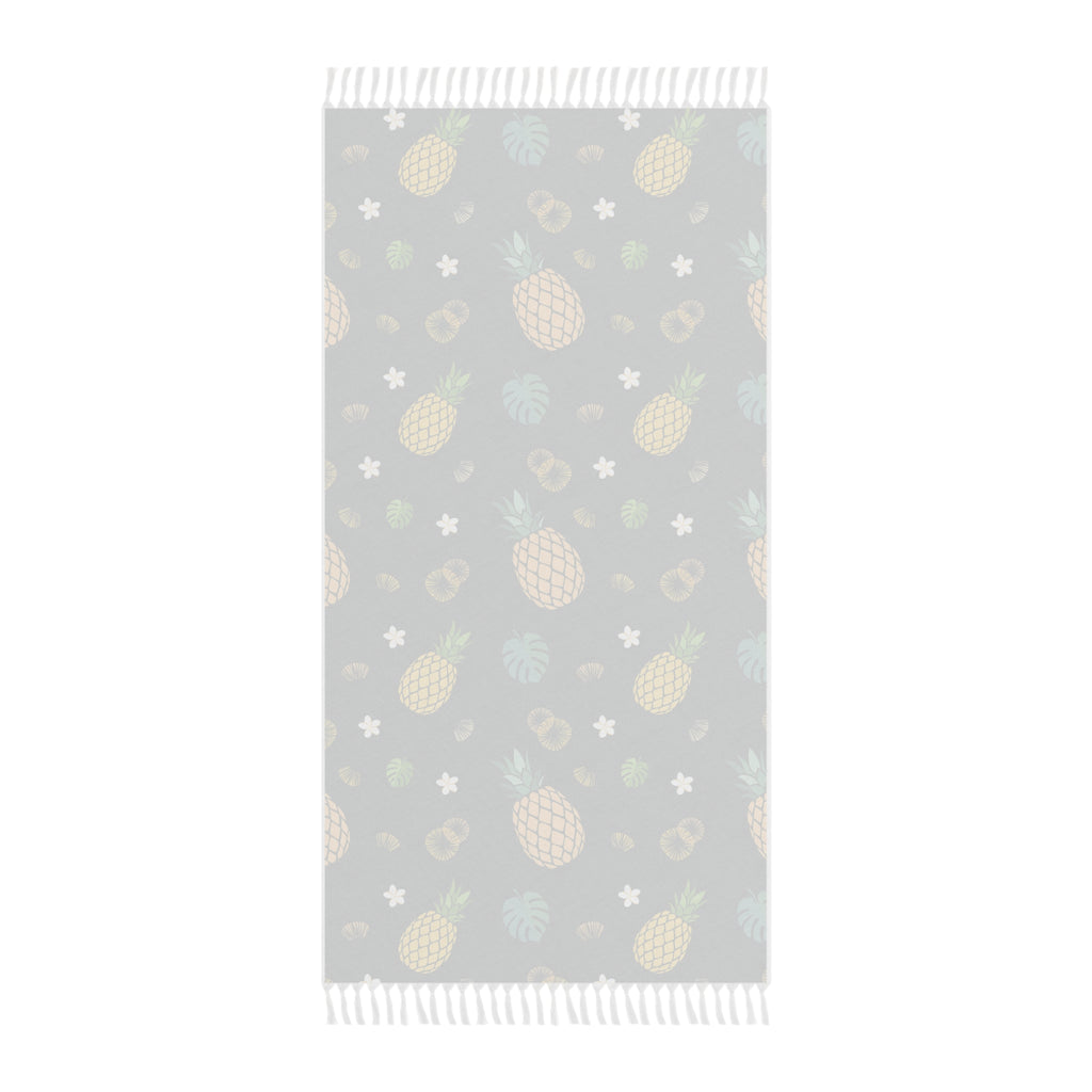 Navy Blue Pineapple Tropical Pattern 100% Polyester Boho Beach Cloth