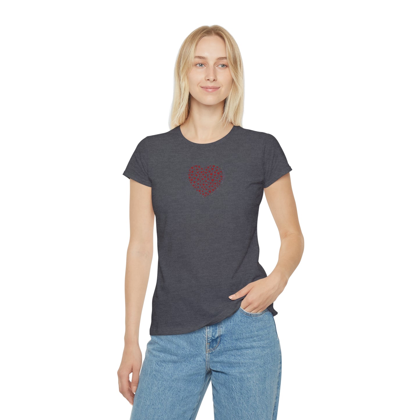 Slim fit Women's T-Shirt (Red Heart)
