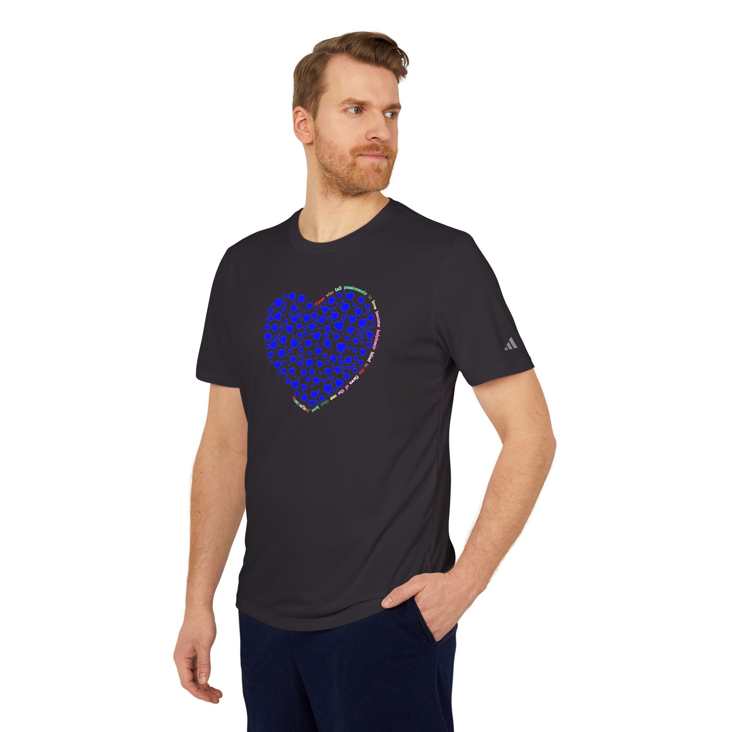 Adidas Unisex Sport T-Shirt with Blue Heart Design