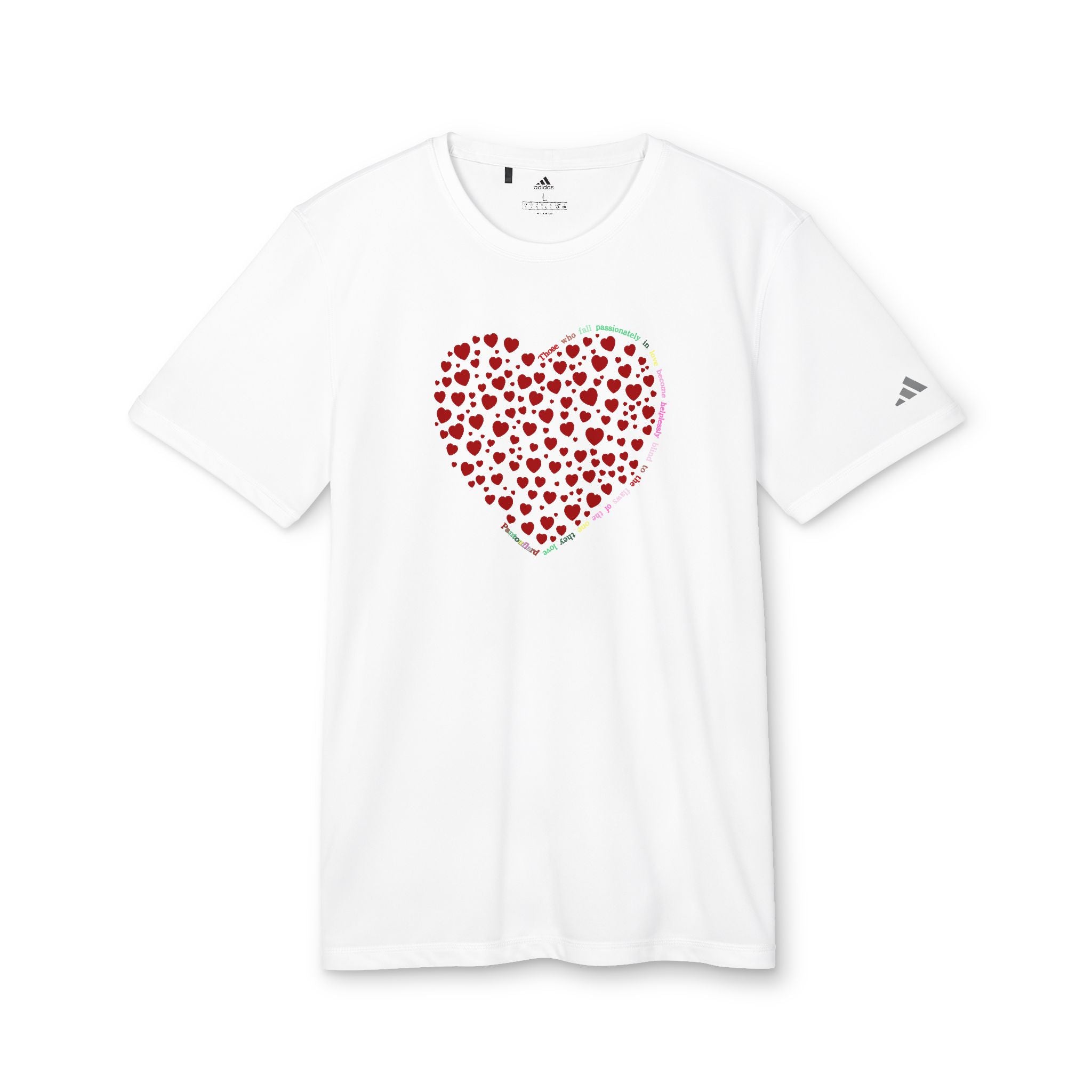 Camiseta Deportiva Unisex Adidas® con Diseño de Corazón Rojo