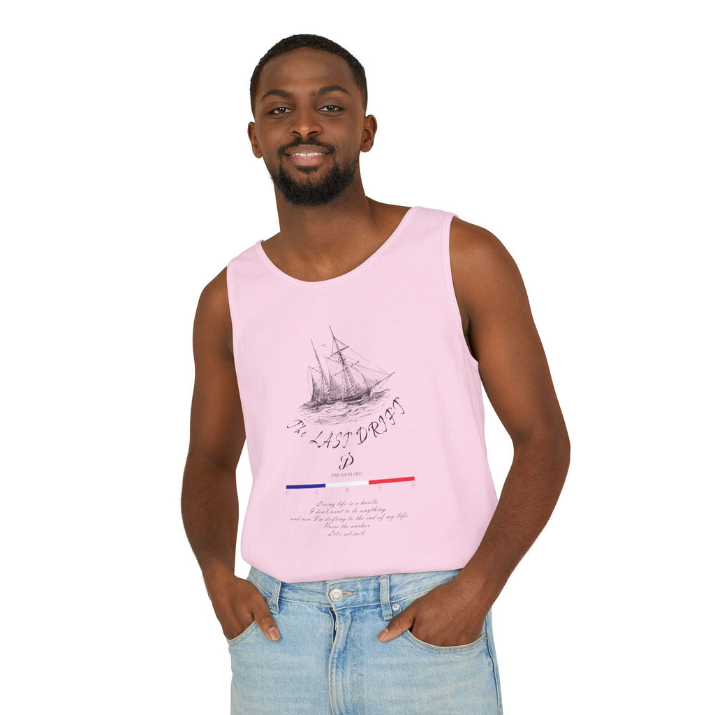Unisex White Last Drift Cotton Garment-Dyed Tank Top