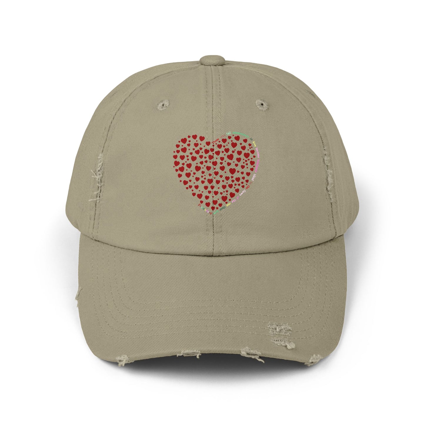 Distressed Red Heart Cap, Casual Hat