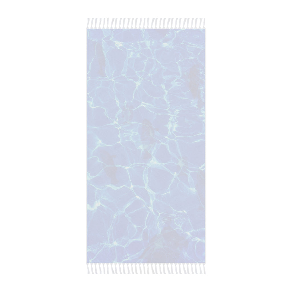 Vibrant Blue Sunlit Water Surface Fish Silhouette 100% Polyester Boho Beach Cloth