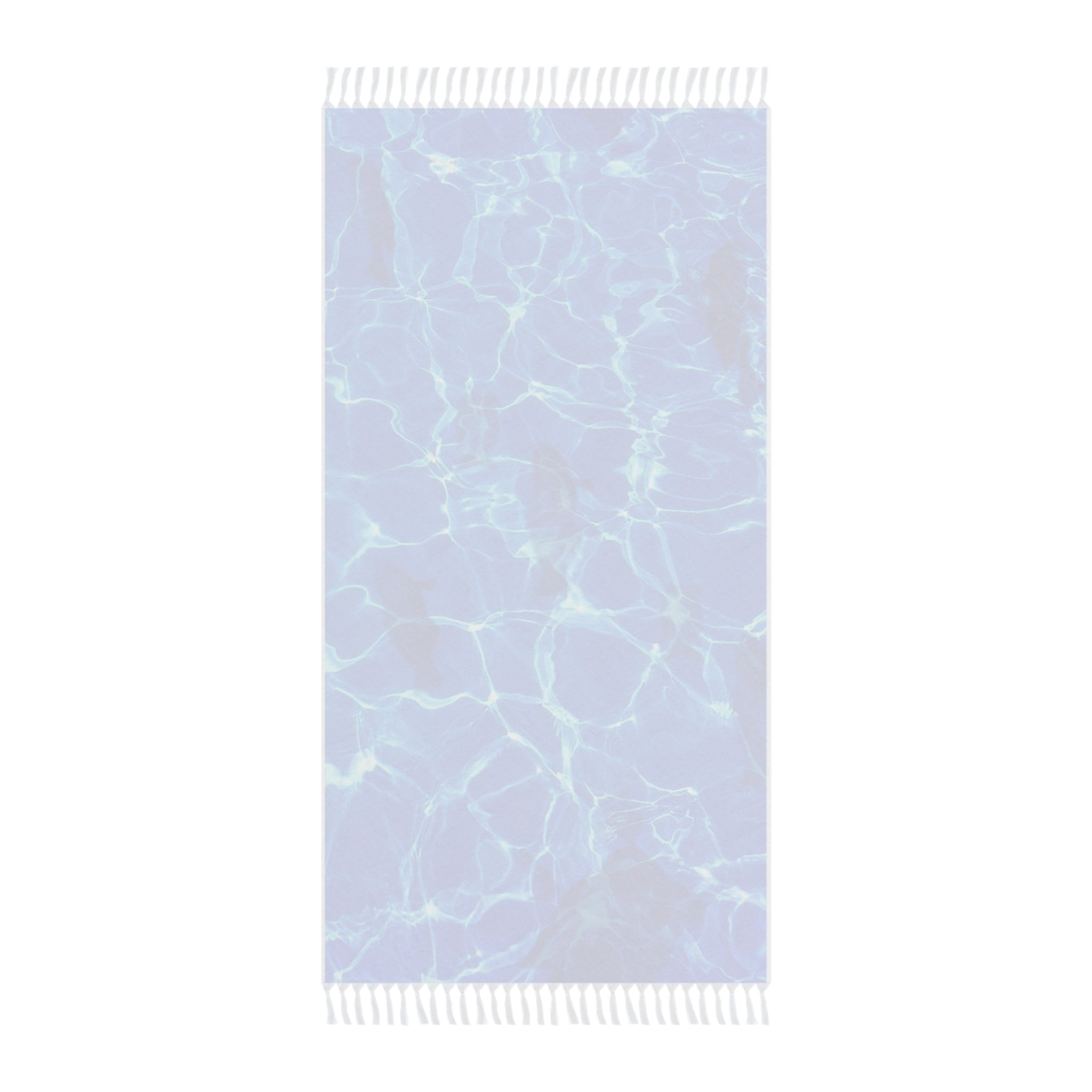 Vibrant Blue Sunlit Water Surface Fish Silhouette 100% Polyester Boho Beach Cloth