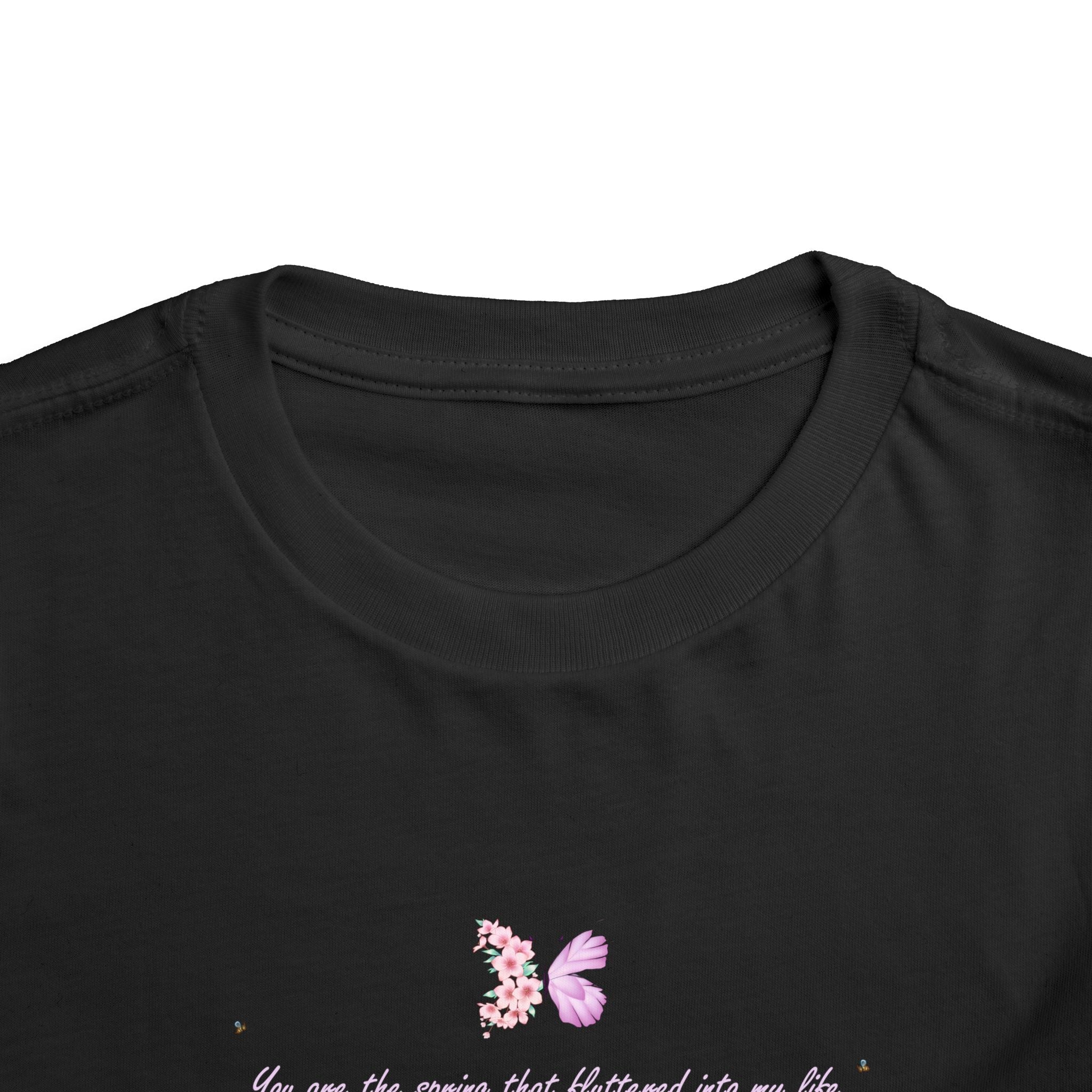 Toddler Yellow Floral Butterfly Spring Quote 100% Cotton Short Sleeve Tee