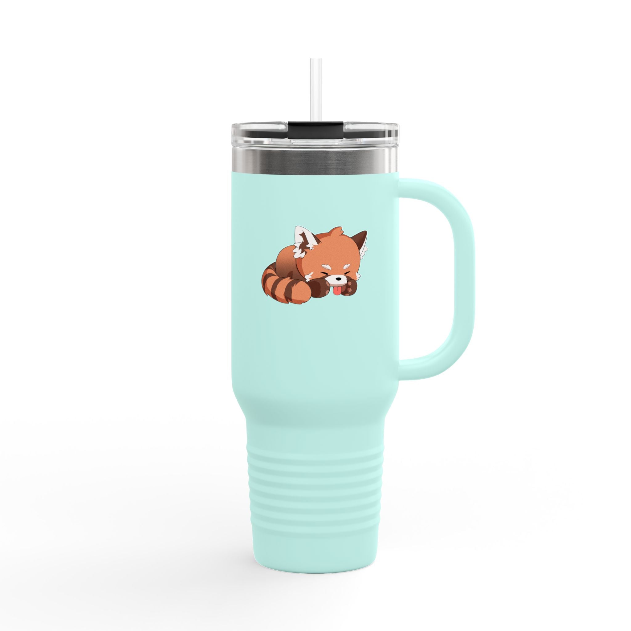 Olive Green Cute Sleeping Red Panda 40oz Stainless Steel Insulated Travel Mug