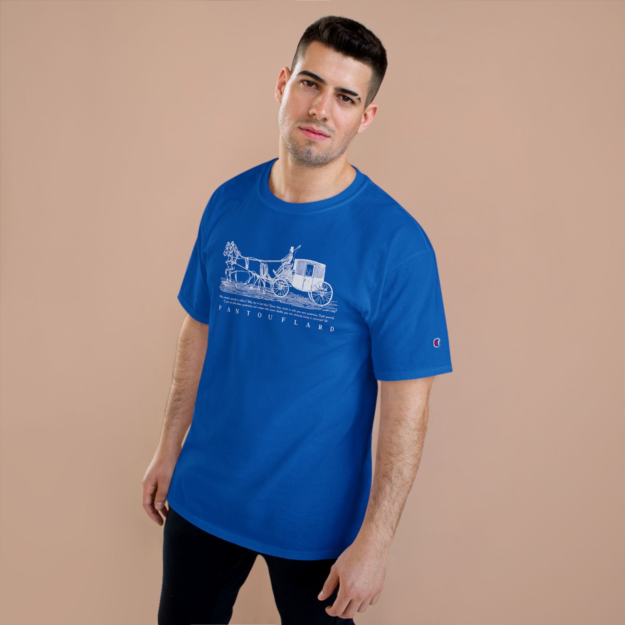 Unisex Charcoal Champion Vintage Carriage 100% Cotton T-Shirt