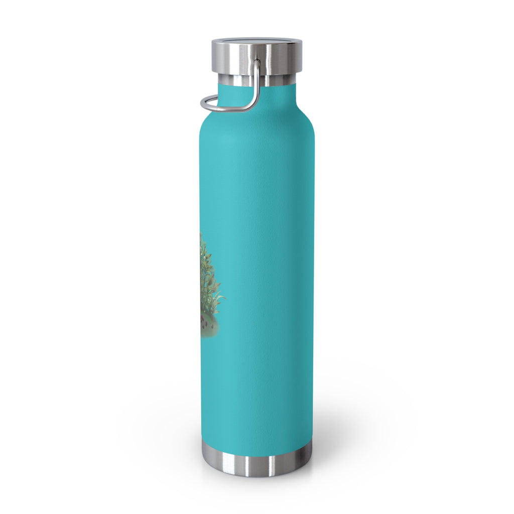 Black Mysterious Black Cat in Bushes 22oz Copper Vacuum Insulated Bottle