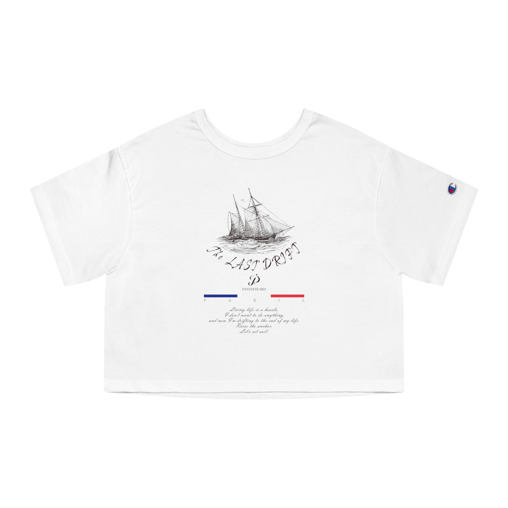 Old Money Nautical Champion Cropped Tee - The Last Drift I (Paris Aesthetic Heritage Shirt)