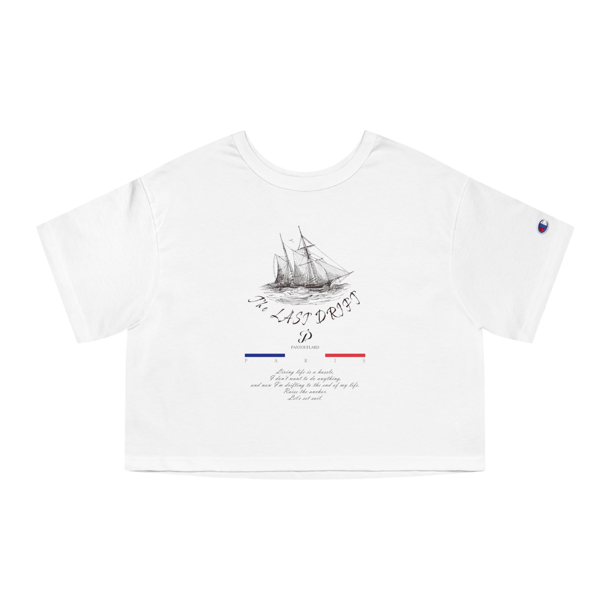 Old Money Nautical Champion Cropped Tee - The Last Drift I (Paris Aesthetic Heritage Shirt)