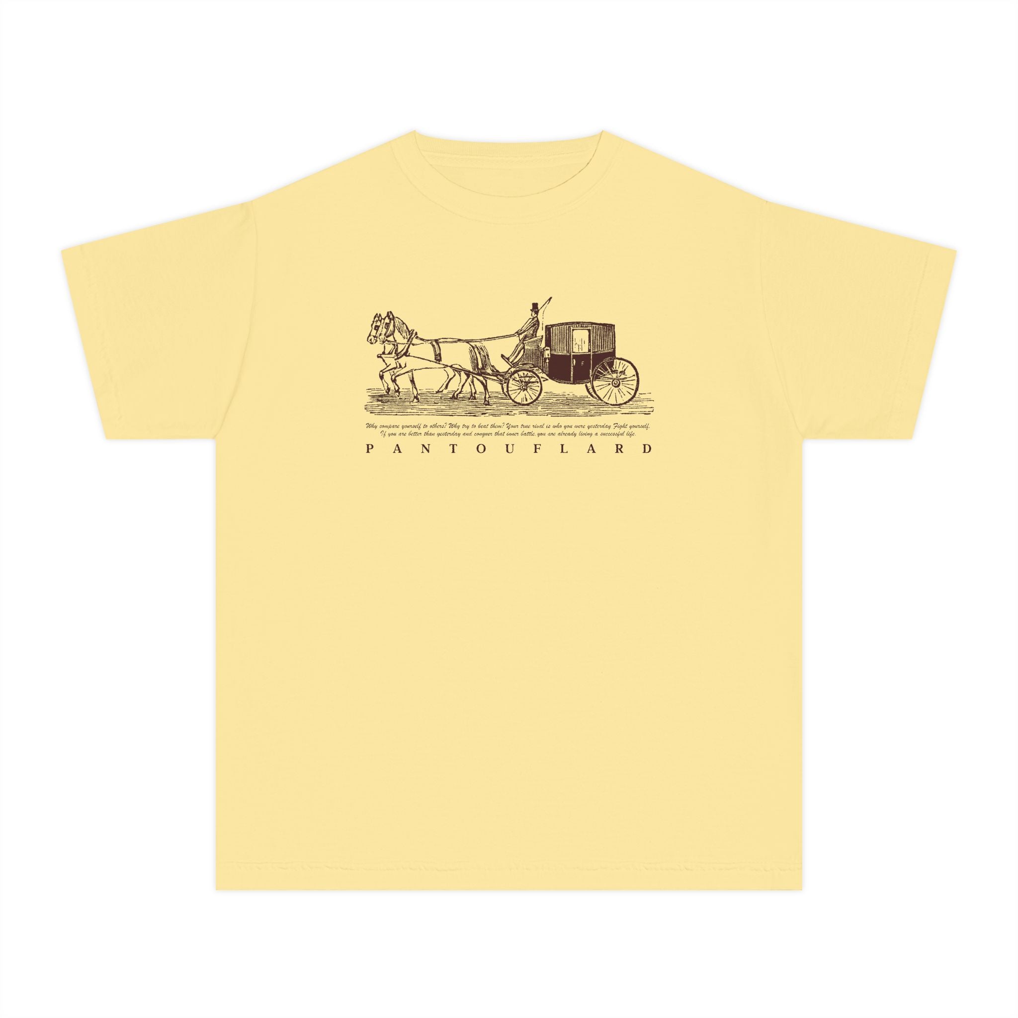Old Money Equestrian Youth Tee - The Timeless Carriage I (Comfort Colors 9018 Heritage Kids Shirt)