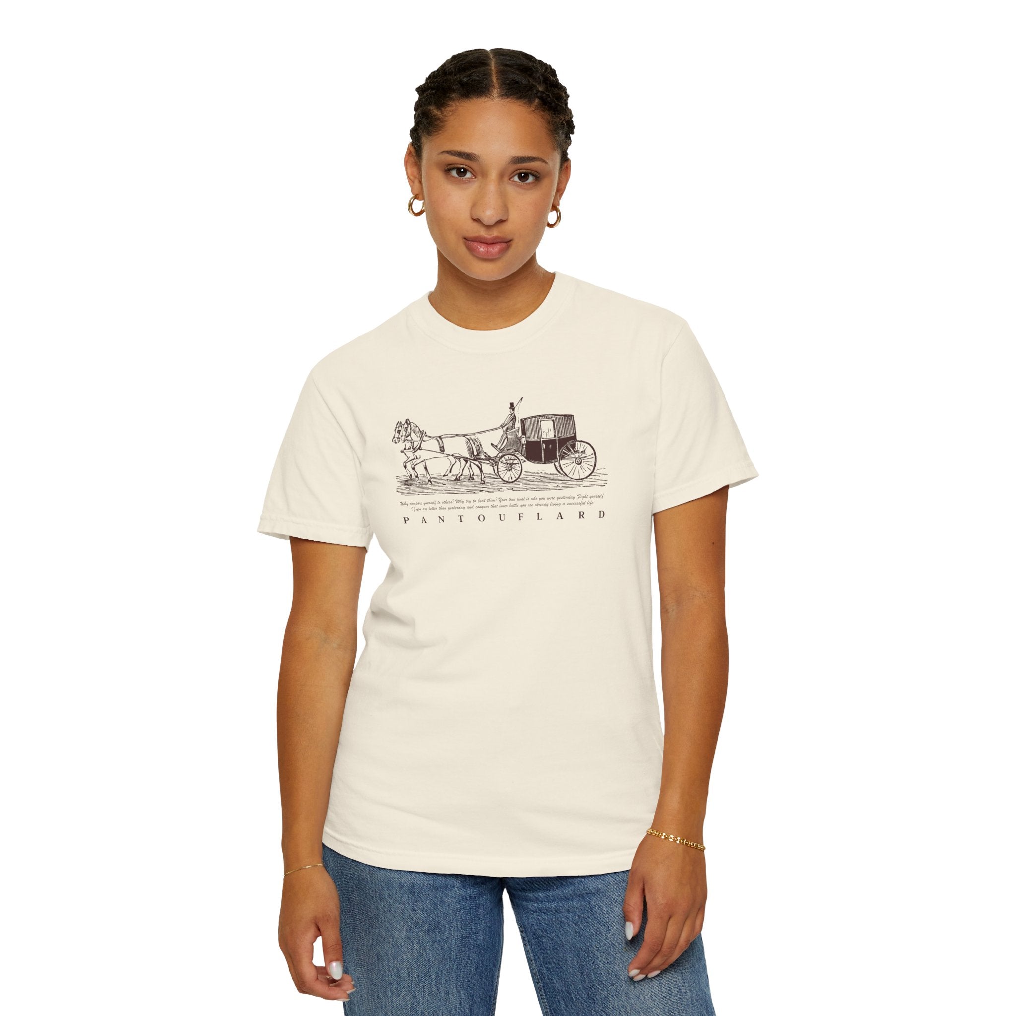 Unisex Burnt Orange Vintage Horse Carriage 100% Cotton T-shirt