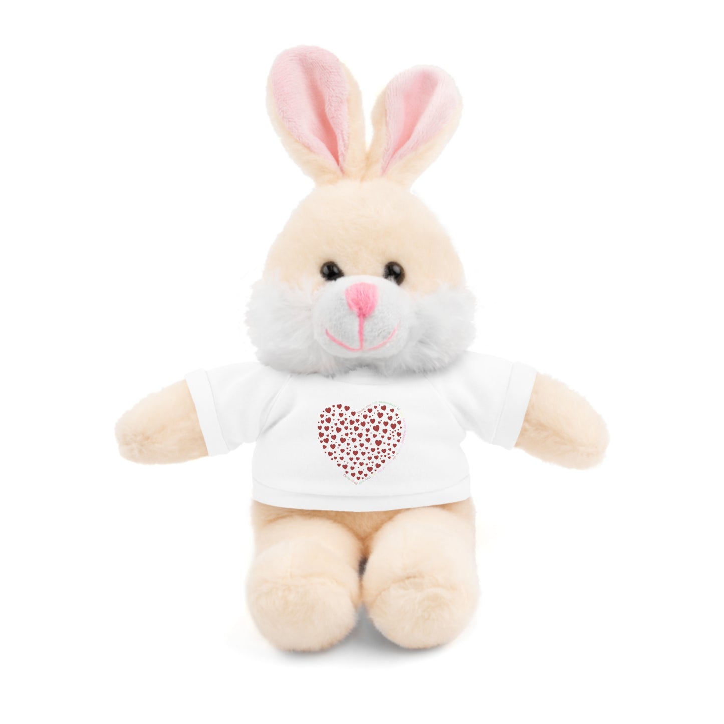 Personalized Stuffed Animal with Red Heart T-Shirt