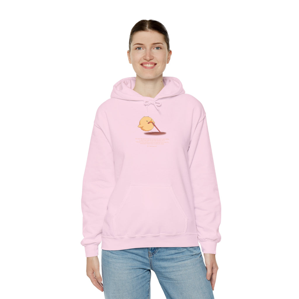 Kitsch Kawaii Chick & Worm Graphic Hoodie - The Quiet Victory (Aesthetic Streetwear Fleece)