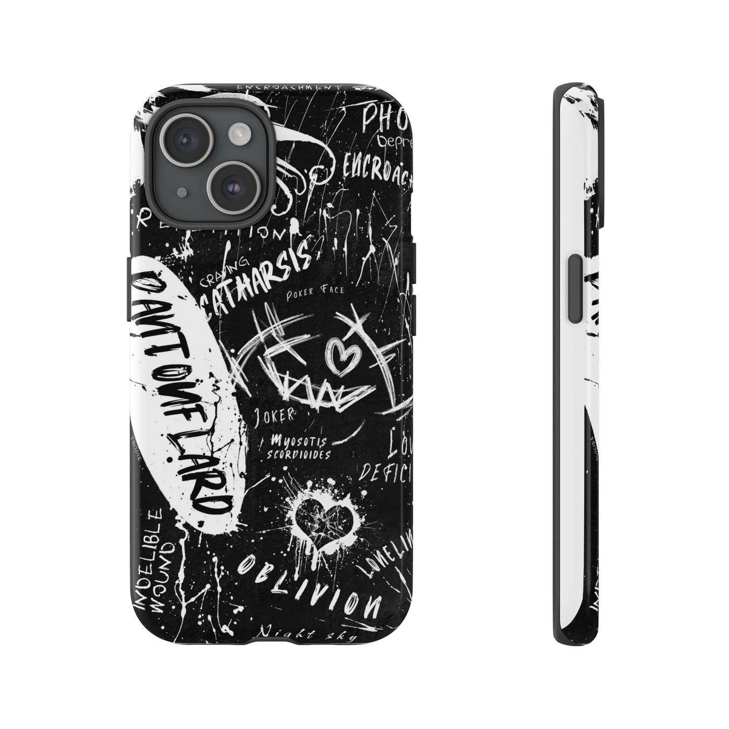 Fundas resistentes: funda atrevida para iPhone, Galaxy, Google Pixel, diseño de grafiti negro, estética urbana, regalo para amantes del arte, accesorios de teléfono modernos, estilo callejero