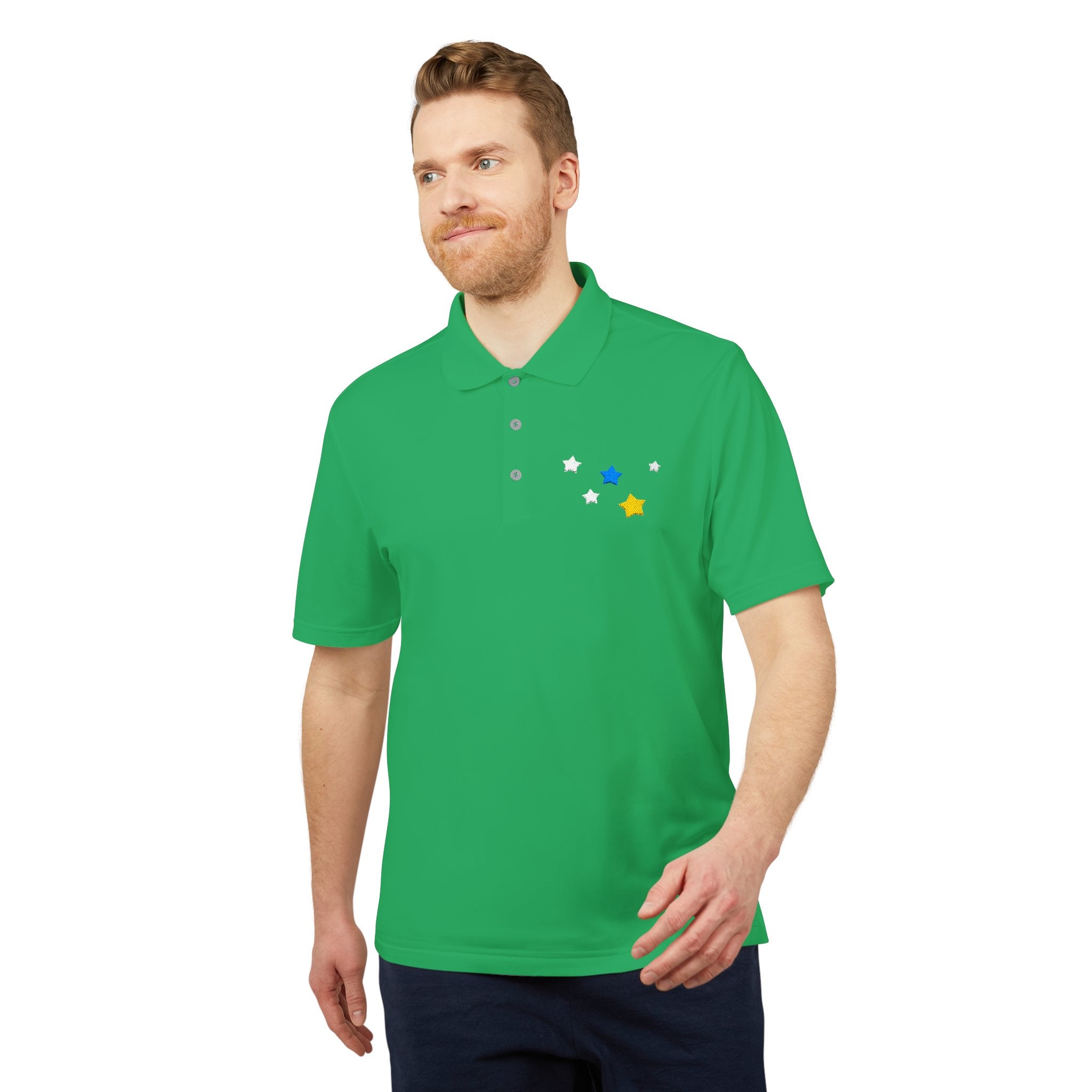 Adidas Unisex Cassiopeia Constellation Embroidered Polo - W-Shape Performance Shirt
