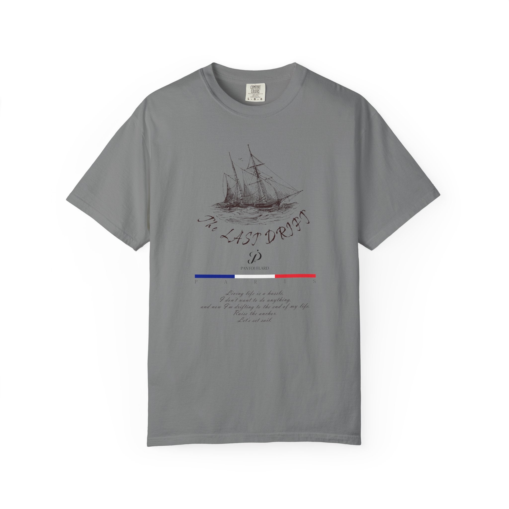 Unisex Vintage Yellow Nautical Ship The Last Drift 100% Cotton T-shirt