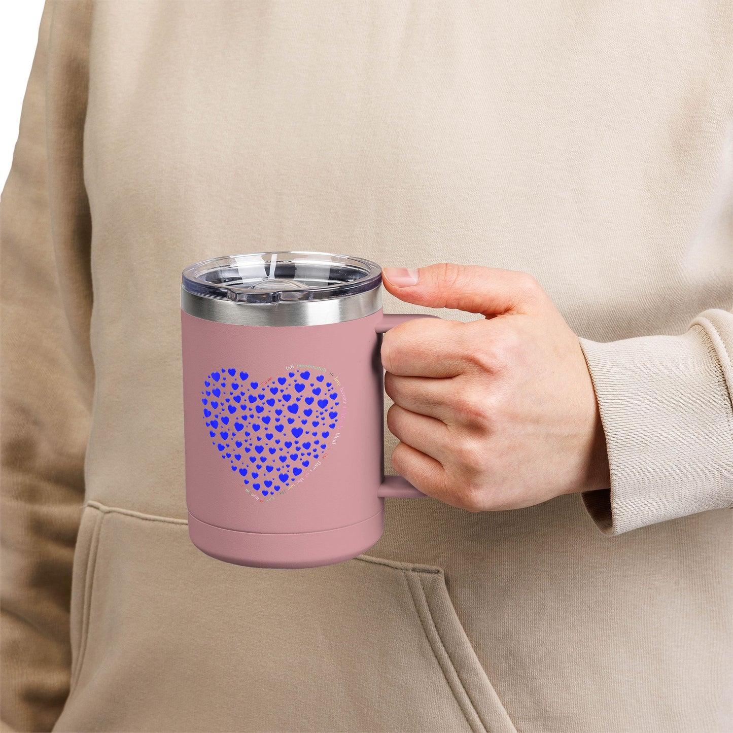 Blue Heart Coffee Mug Tumbler, Personalized Mug