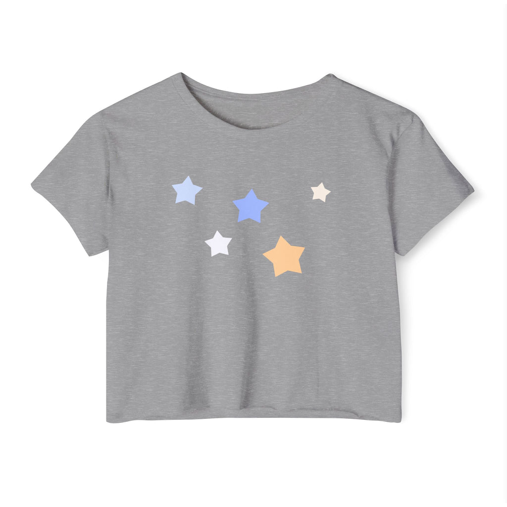 Women's Cassiopeia Constellation Graphic Crop Top - W-Shape Lightweight Festival Shirt