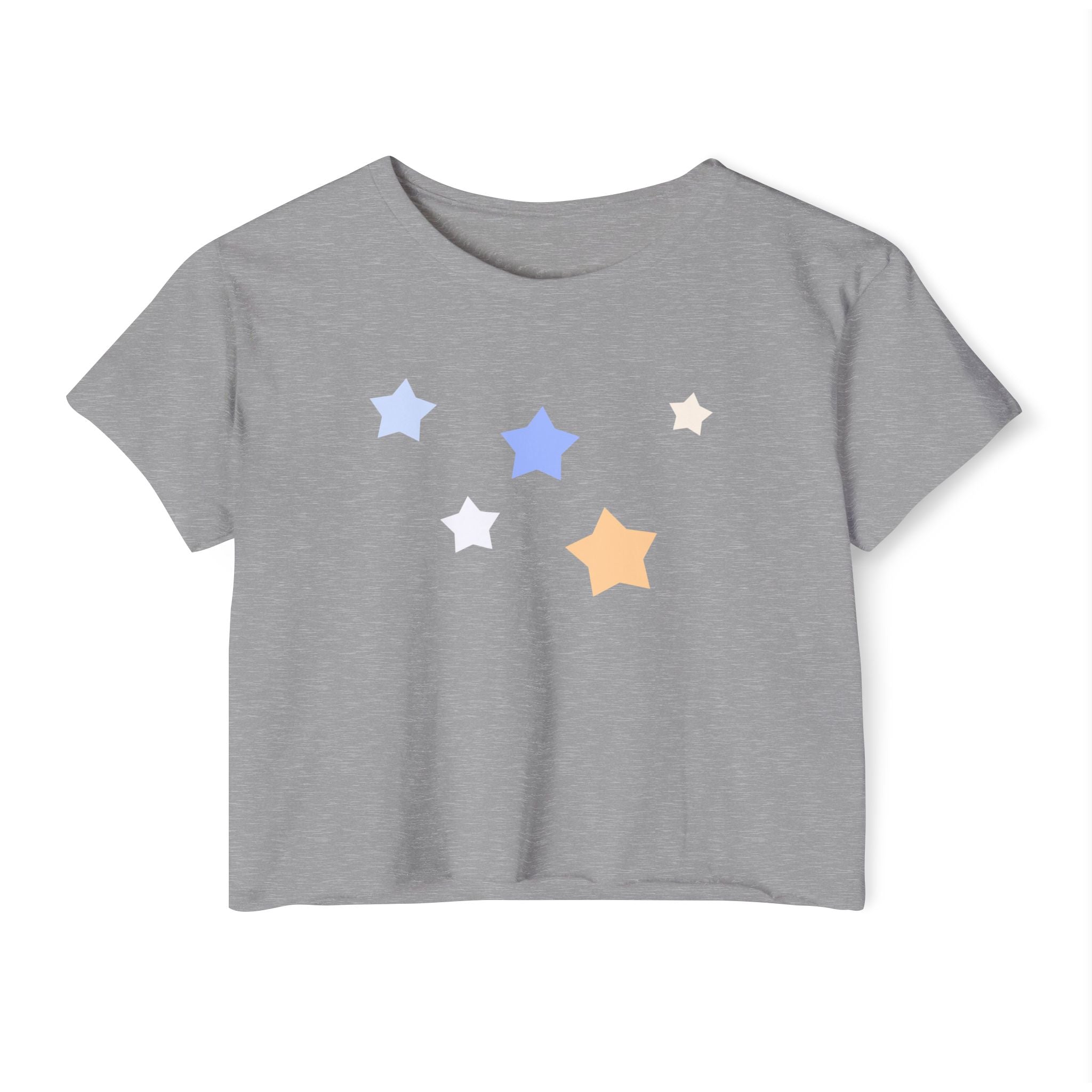Women's Cassiopeia Constellation Graphic Crop Top - W-Shape Lightweight Festival Shirt