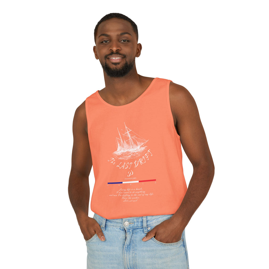 Unisex Black Last Drift Cotton Garment-Dyed Tank Top
