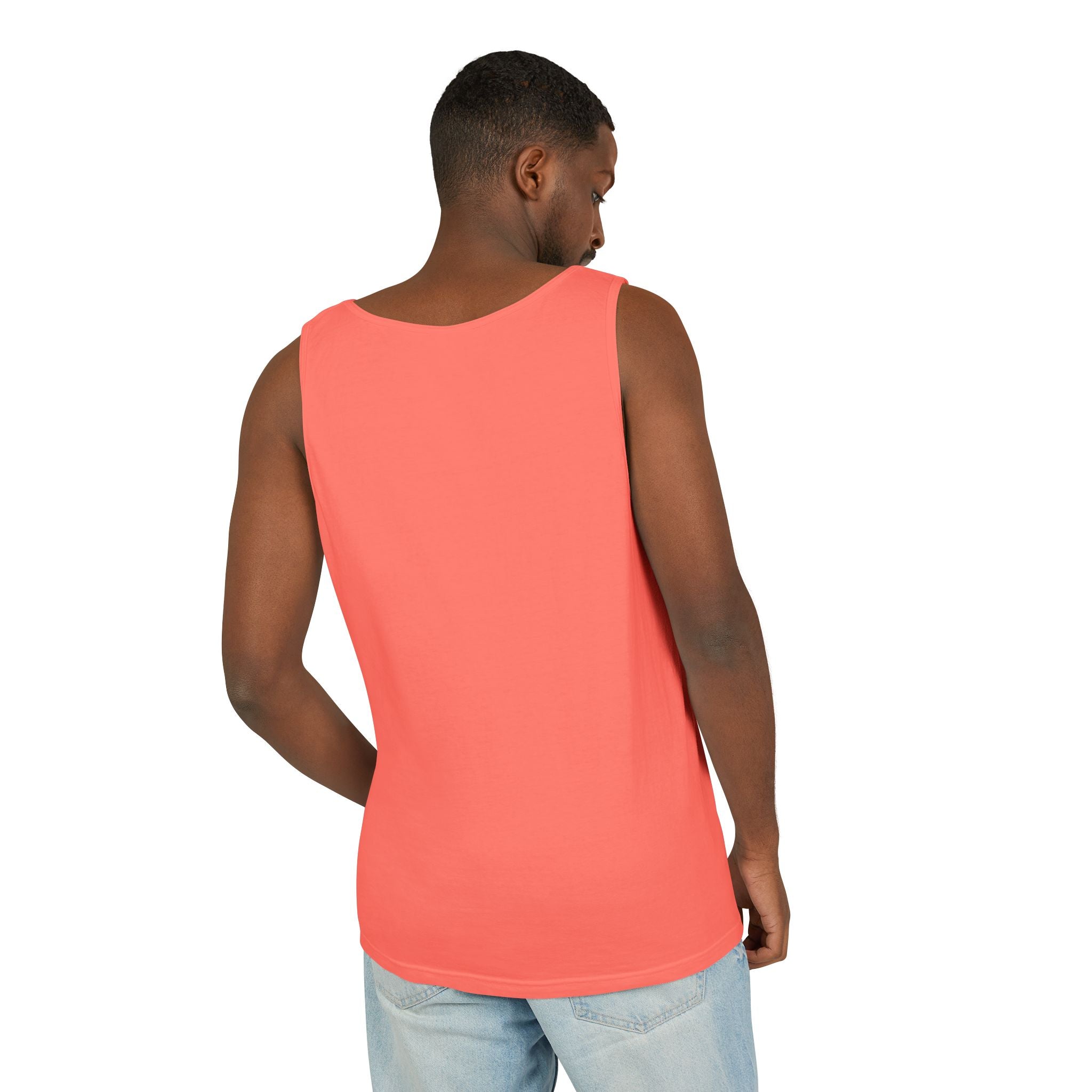 Unisex Black Pantouflard Carriage Cotton Garment-Dyed Tank Top