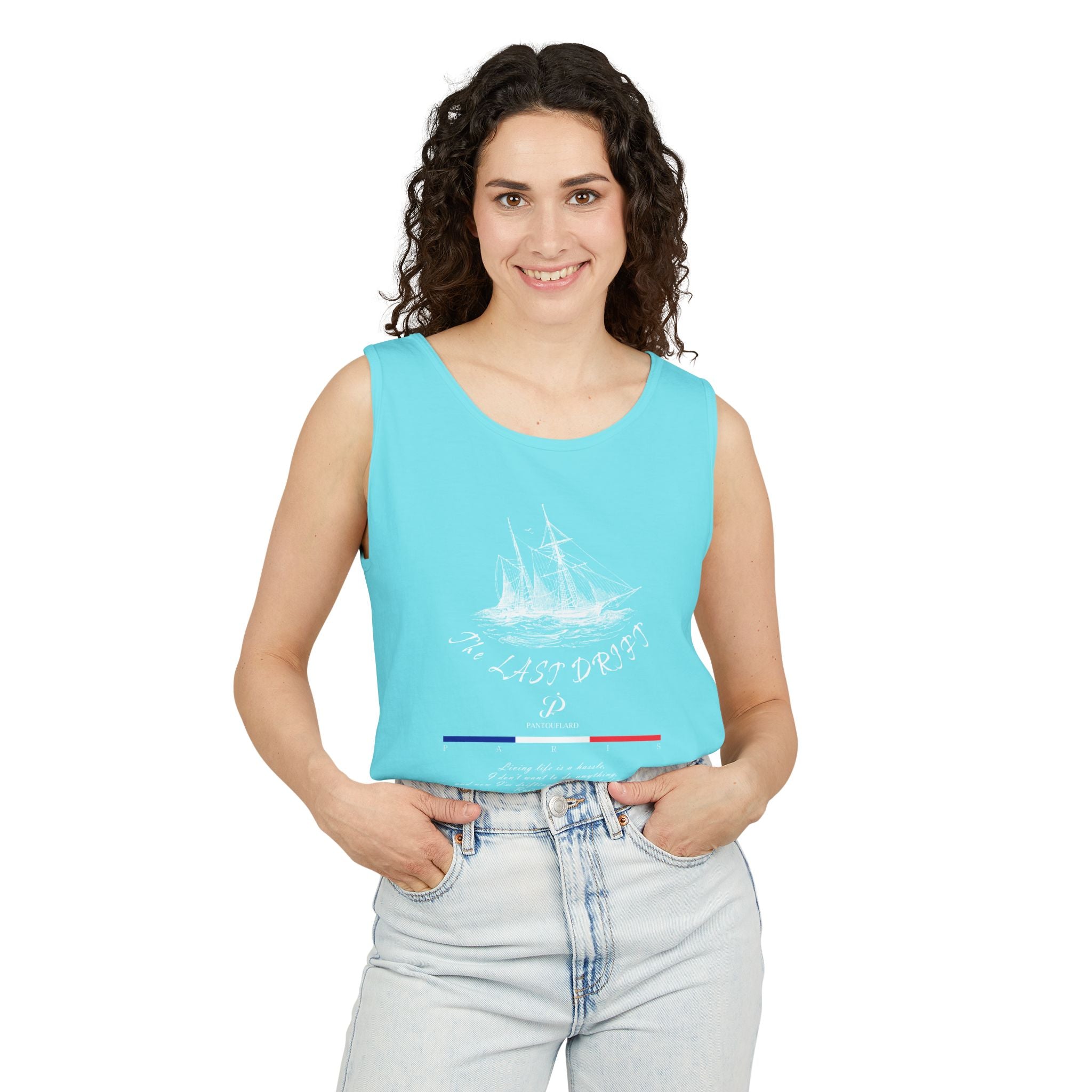 Unisex Black Last Drift Cotton Garment-Dyed Tank Top