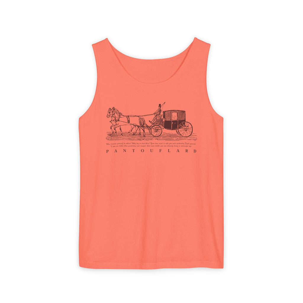 Unisex Brick Red Pantouflard Carriage Cotton Garment-Dyed Tank Top