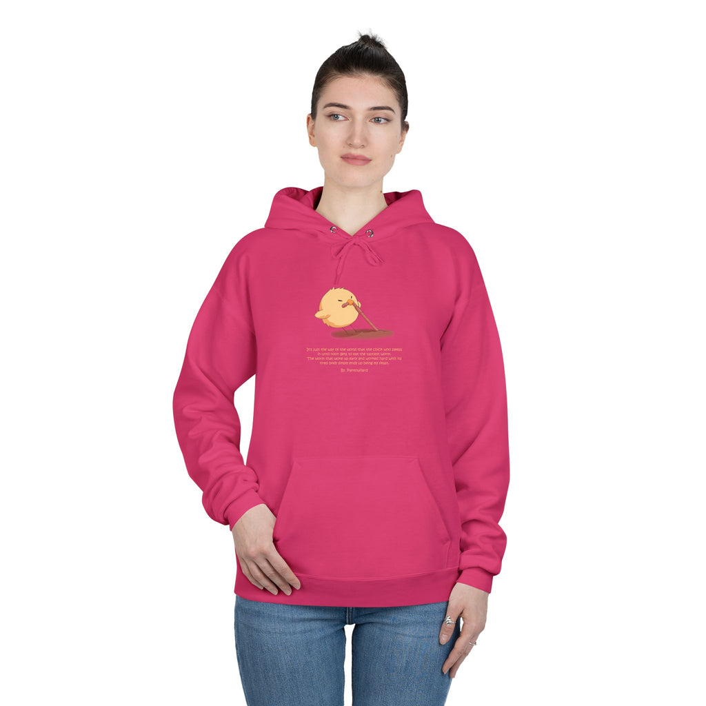 Unisex Light Blue Pantouflard Chick Cotton Blend Pullover Hoodie