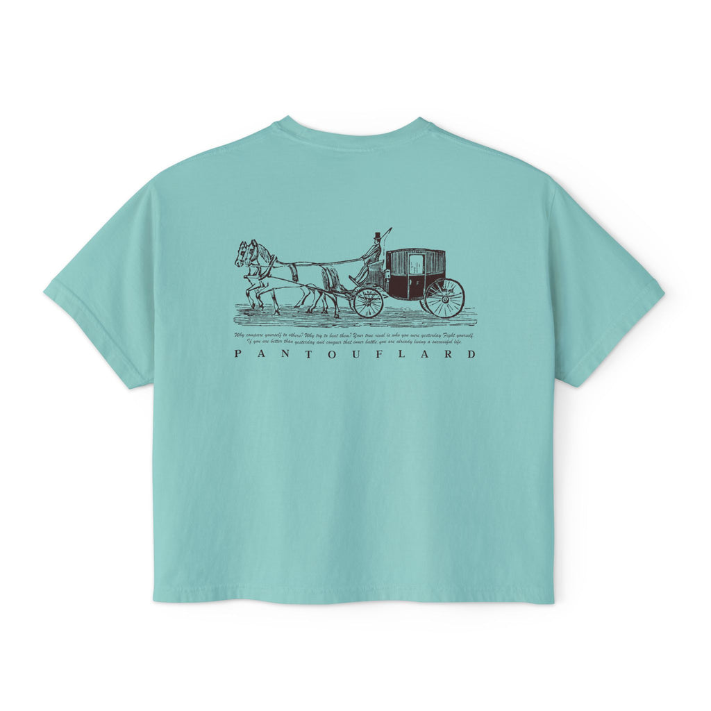 Women's White Pantouflard Carriage Cotton Boxy Tee