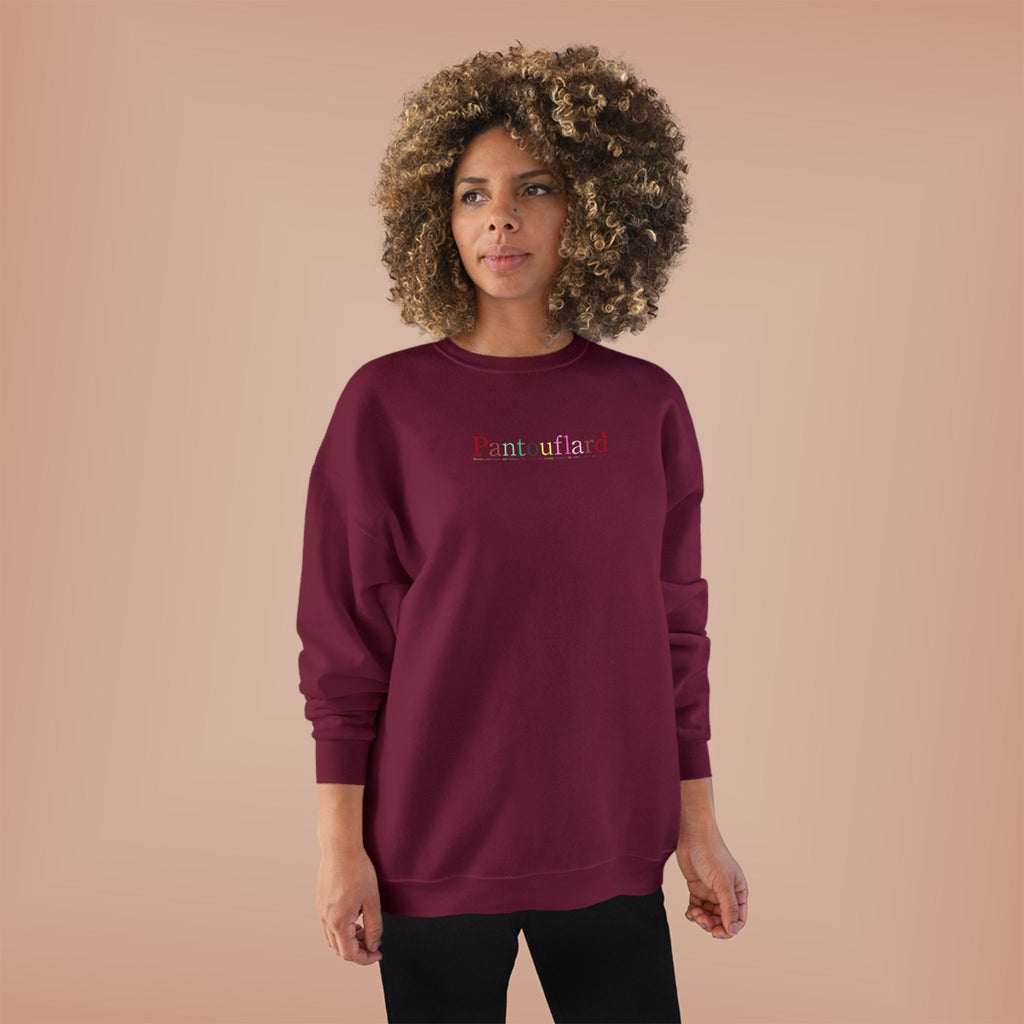 Sustainable Pantouflard Logo Crewneck - Hanes EcoSmart Fleece Sweatshirt (Essential Streetwear)