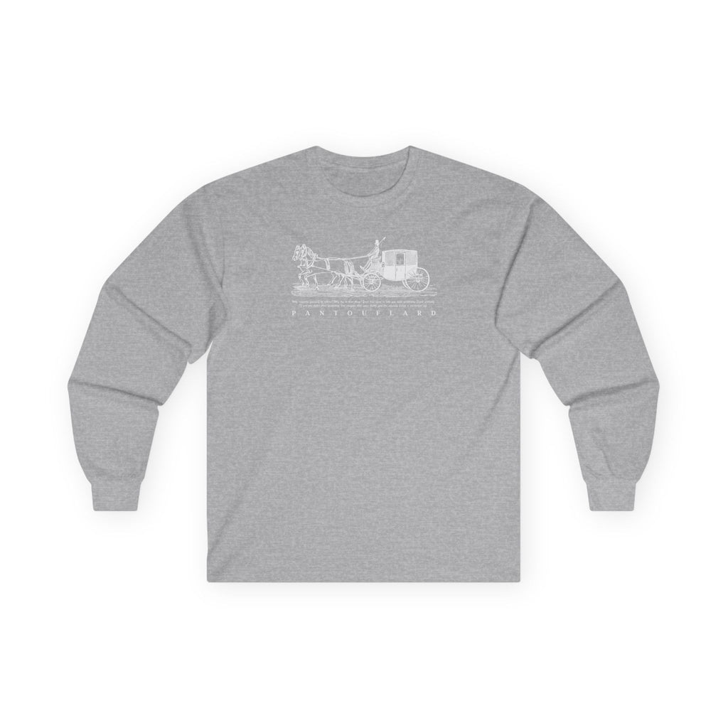 Unisex Black Pantouflard Carriage Cotton Long Sleeve Tee