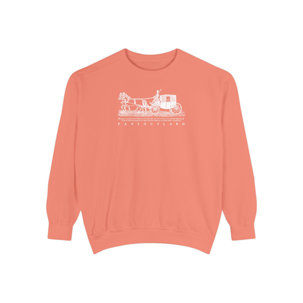 Unisex Navy Vintage Carriage Graphic Cotton Blend Sweatshirt