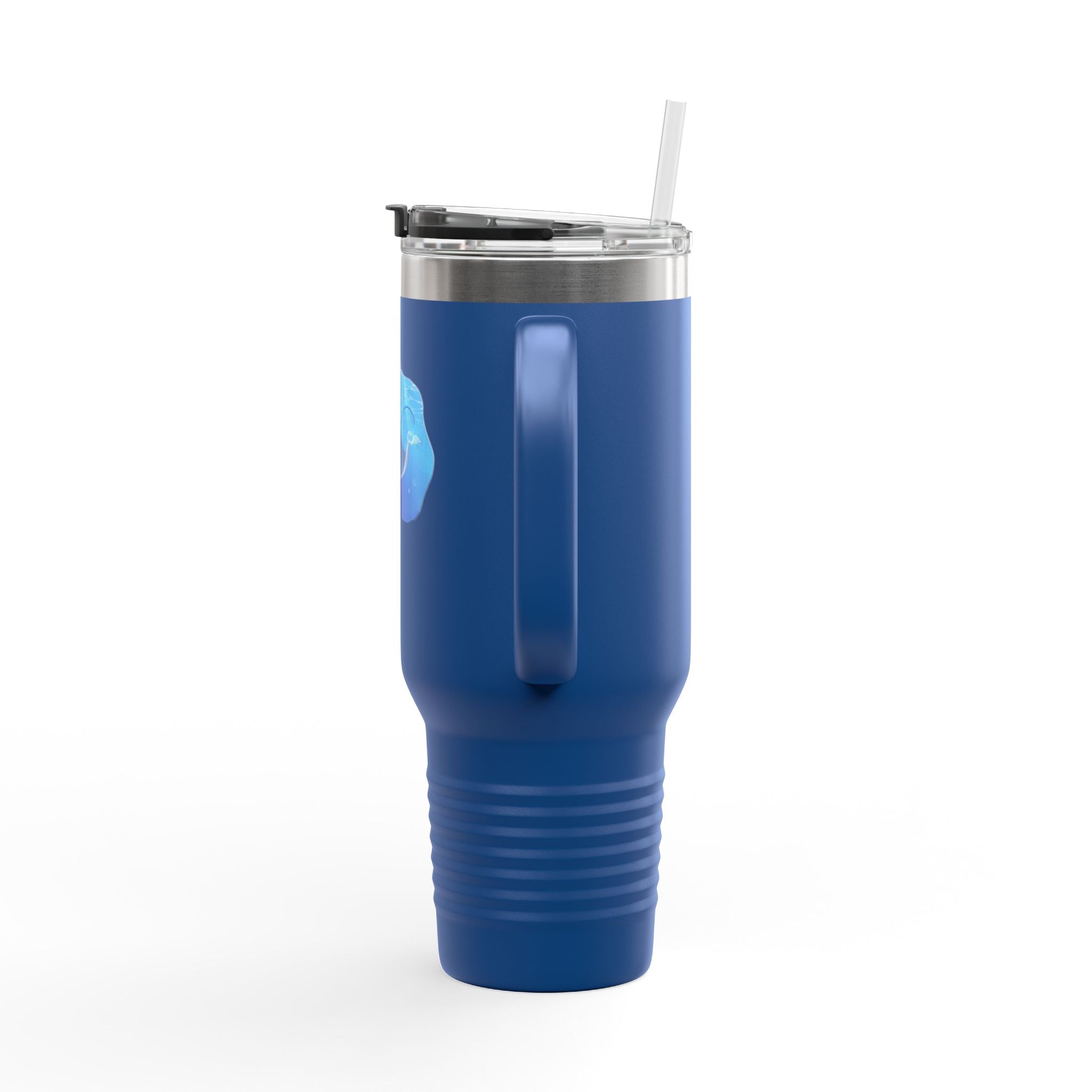 Navy Blue Cute Swimming Stingray 40oz Stainless Steel Insulated Travel Mug