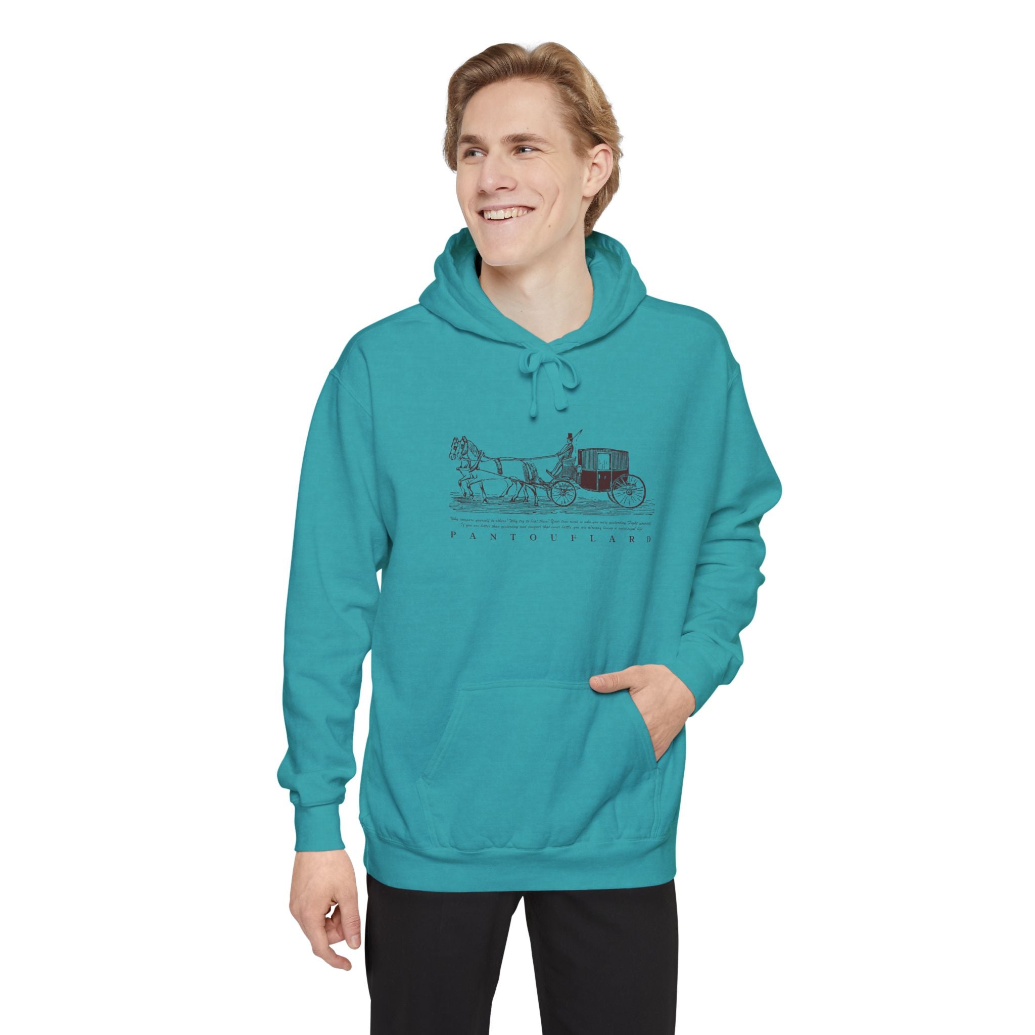 Old Money Equestrian Heritage Hoodie - The Heritage Carriage I (Premium Garment-Dyed Heavyweight Fleece)