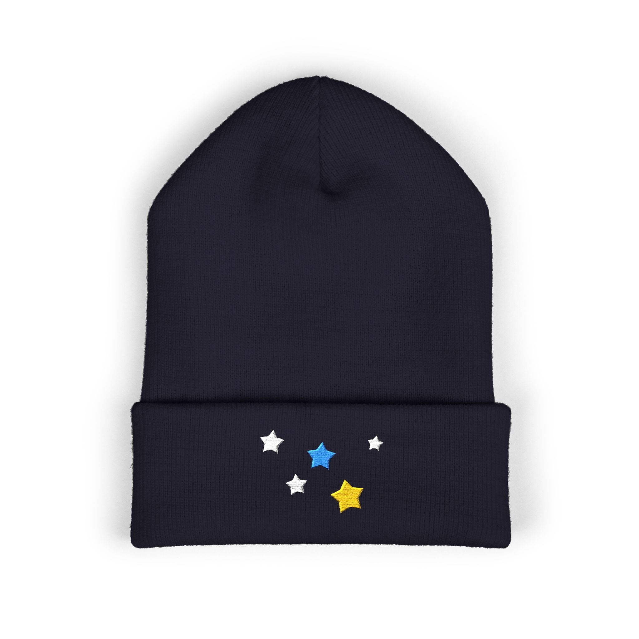 Unisex Cassiopeia Star Embroidered Acrylic Cuffed Beanie