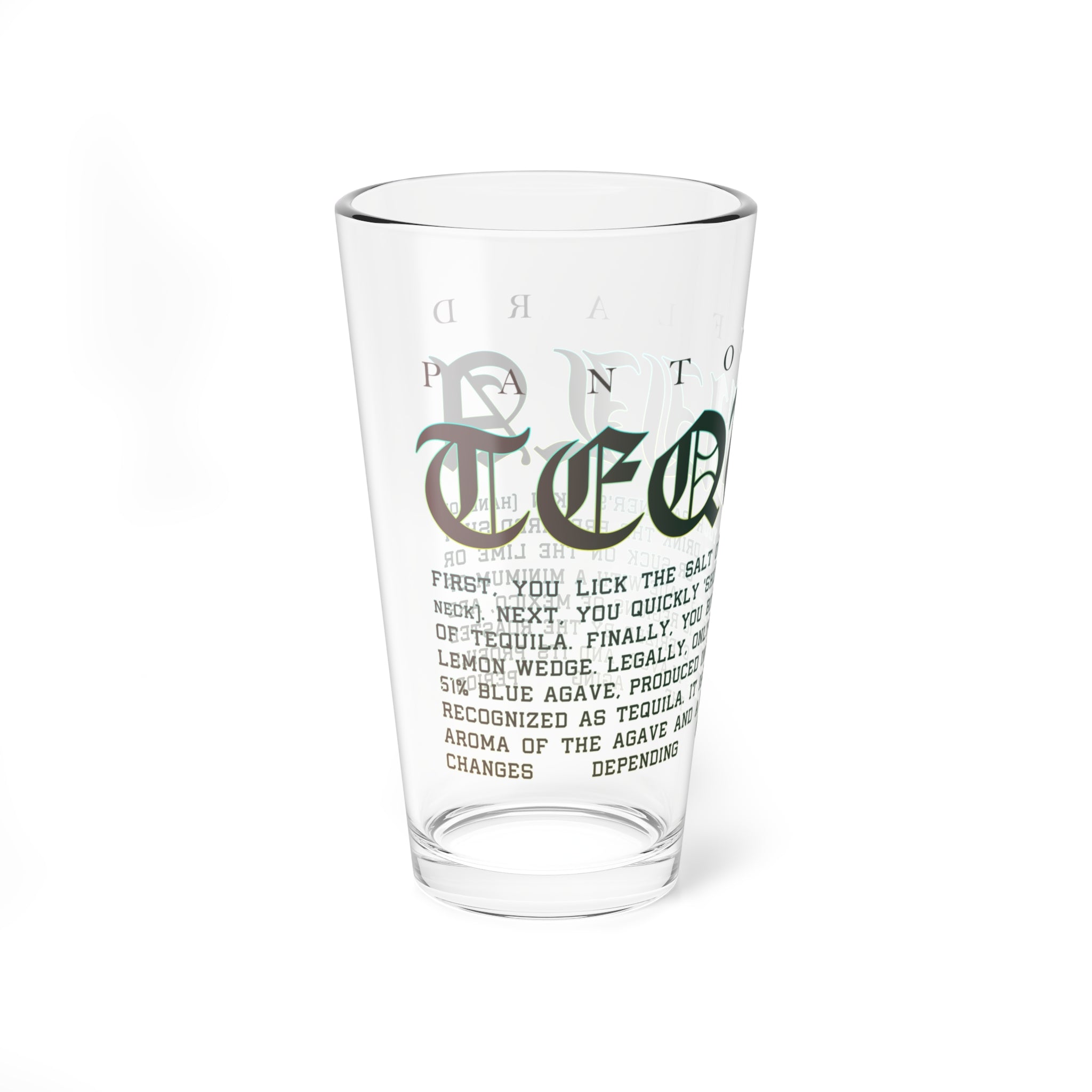 Clear Pantouflard Tequila Typography Solid Glass Mixer