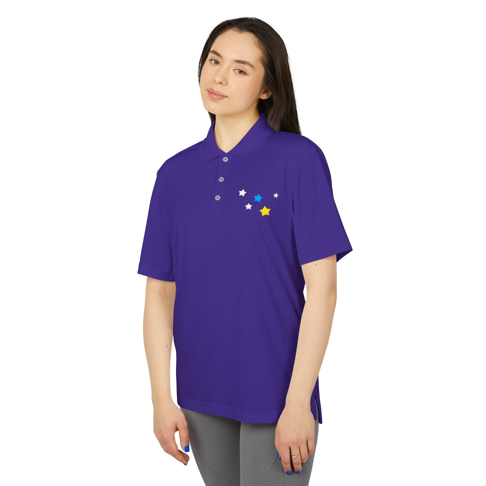 Adidas Unisex Cassiopeia Constellation Embroidered Polo - W-Shape Performance Shirt