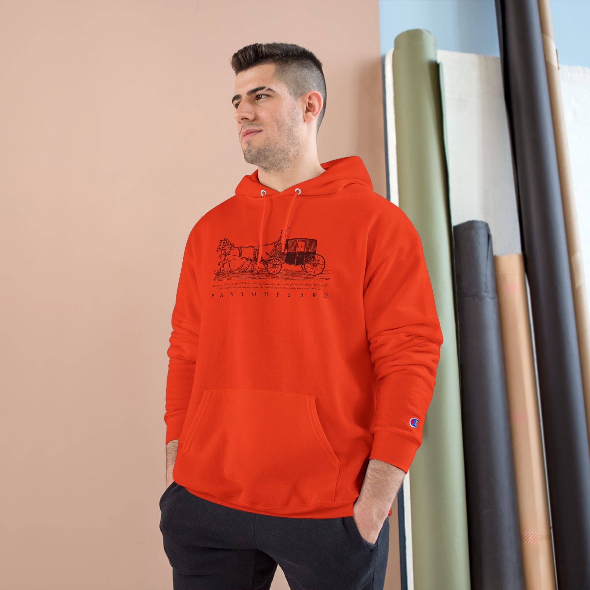 Old Money Equestrian Heritage Hoodie - The Timeless Carriage I (Champion Authentic Eco-Fleece)