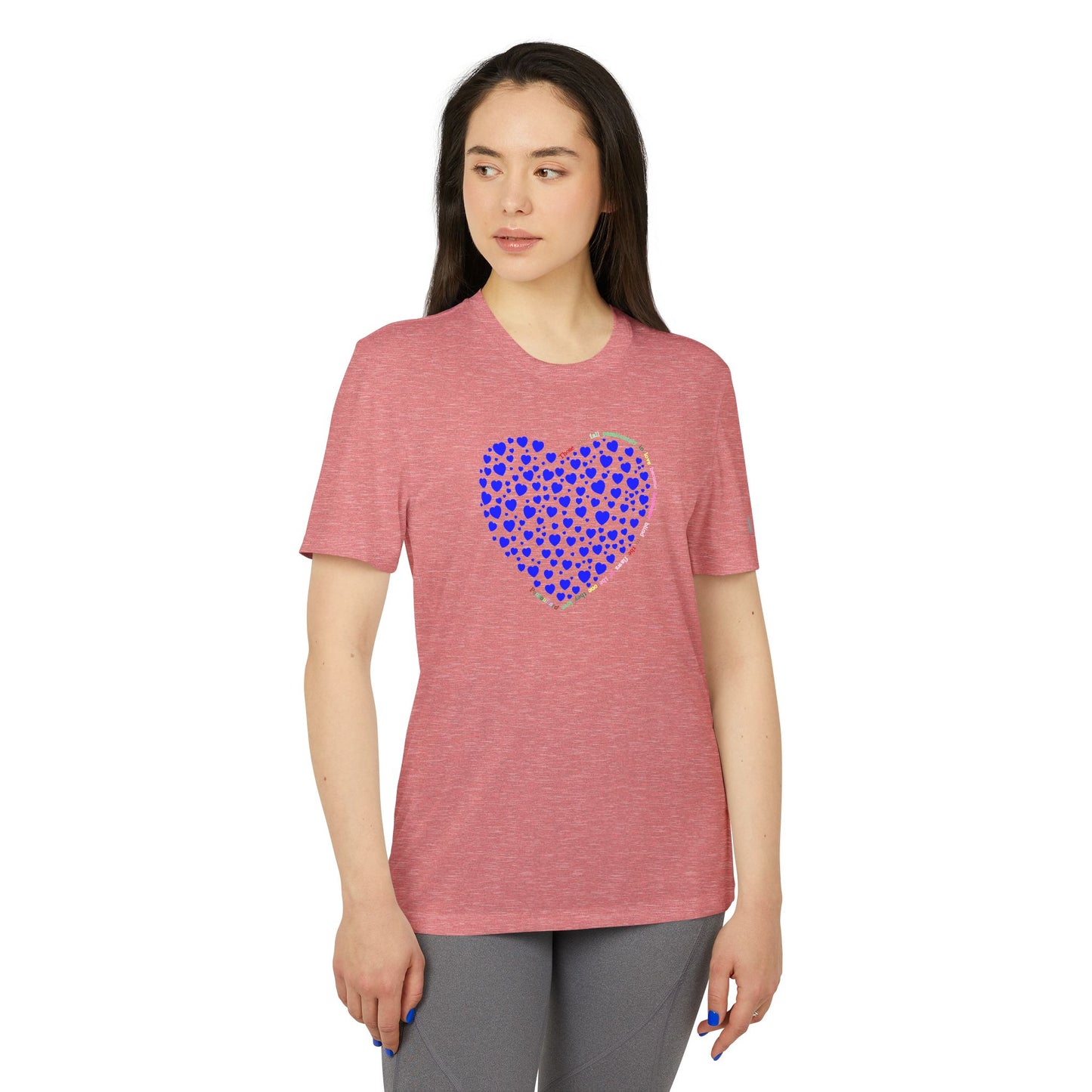 Adidas Unisex Sport T-Shirt with Blue Heart Design