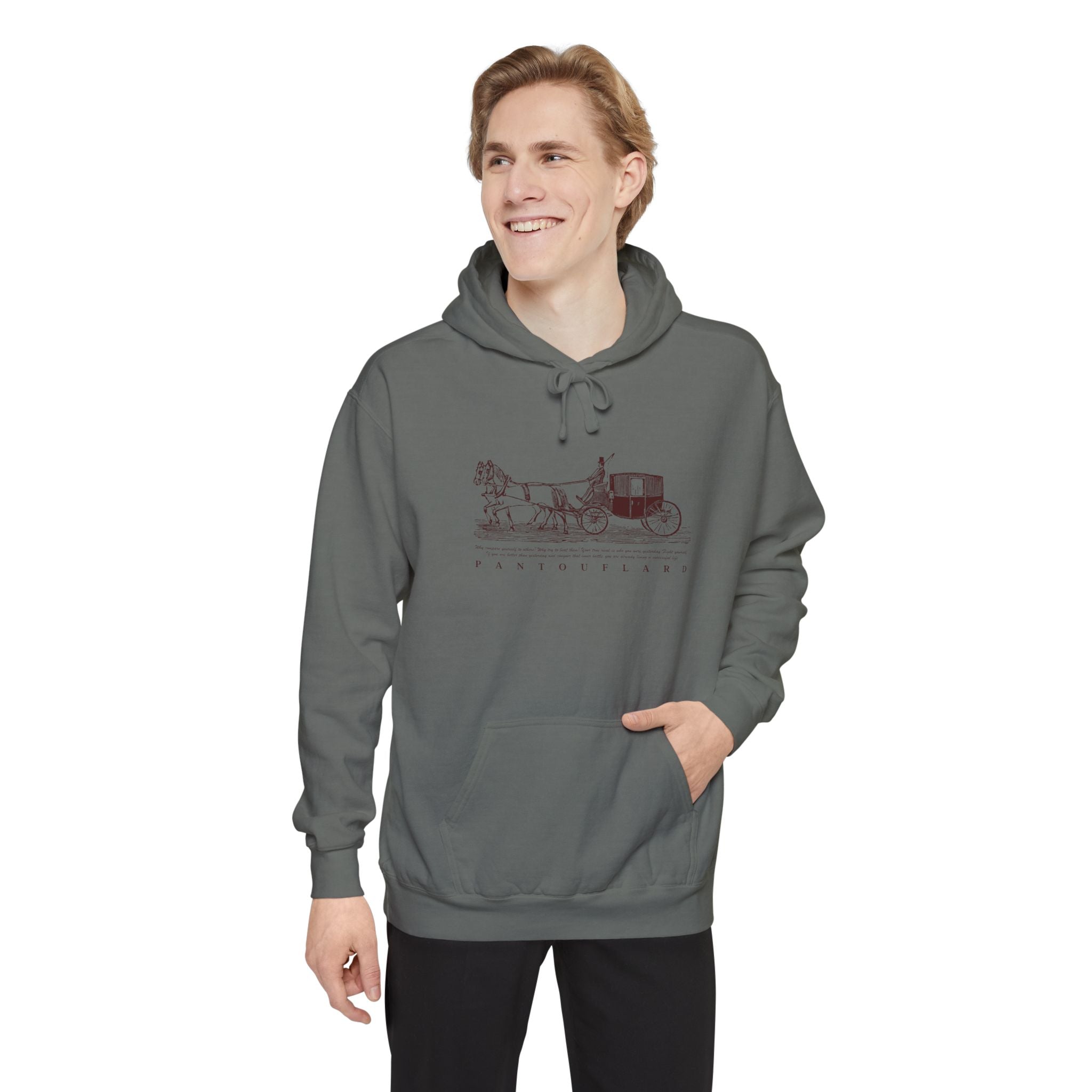 Old Money Equestrian Heritage Hoodie - The Heritage Carriage I (Premium Garment-Dyed Heavyweight Fleece)